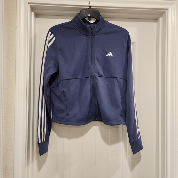 Women's adidas AEROREADY Training Essentials 3-Stripes Track Jacket Medium Gym - Picture 2 of 10